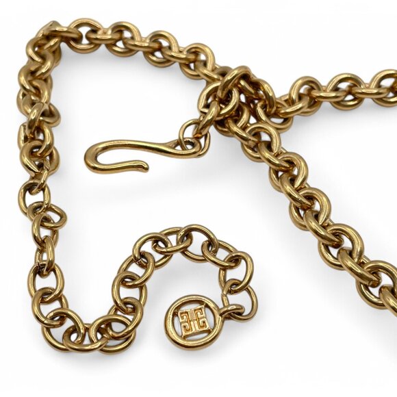 Vintage GIVENCHY Gold Tone Long Necklace 32" Gorgeous 90s Jewelry Hook Chain - Picture 5 of 8